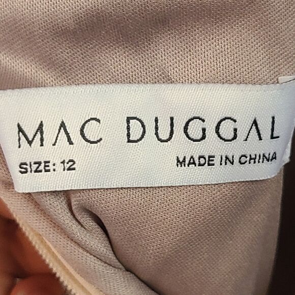 MAC DUGGAL 67842 Taupe Beaded Embroidered Lace Bell Sleeve Gown Womens (12) $698 - Picture 14 of 16